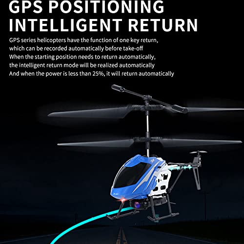 HJLXMF GPS Retorno con un botón Helicóptero RC Cámara HD Avión RC Avión RC Truco giratorio de 360 ​​° Configuración inteligente Helicóptero remoto para principiantes Giroscopio incorporado Pantalla de