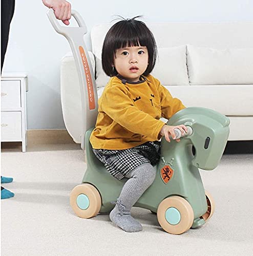 HJRBM Juguete para Montar en Caballo Mecedora para bebé, baranda de Juguete para niños con Caballo Mecedora, Scooter de Doble Uso con Caja de Almacenamiento, Regalo de cumpleaños de plástico Grueso