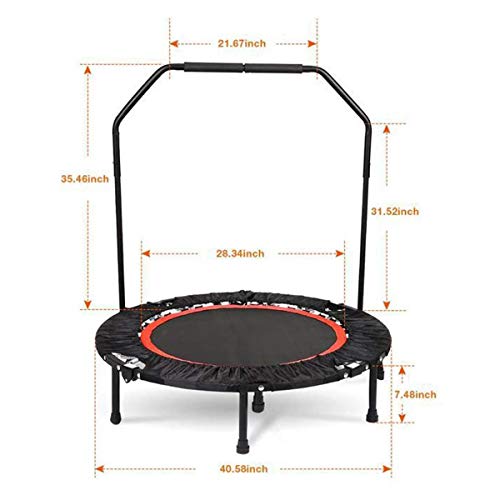 HLDUYIN Trampolín Trampolín De Entrenamiento De Fitness Niños Plegable Cama Elástica Ajustable De Seguridad Barandilla Cubierta Acolchada Mini Trampolín