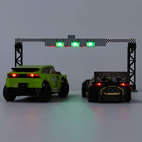 HLEZ Kit de Iluminación LED para Lamborghini Huracán Super Trofeo EVO & Urus ST-X Modelo de Bloques de construcción, Conjunto de Luces Lluminación Compatible con Lego 76899 (Modelo Lego no Incluido)