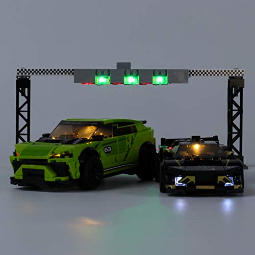 HLEZ Kit de Iluminación LED para Lamborghini Huracán Super Trofeo EVO & Urus ST-X Modelo de Bloques de construcción, Conjunto de Luces Lluminación Compatible con Lego 76899 (Modelo Lego no Incluido)