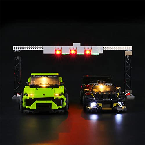 HLEZ Kit De Iluminación Led para Lego Lamborghini Urus ST-X & Lamborghini Huracán Super Trofeo EVO Compatible con 76899(Juego De Legos No Incluido)