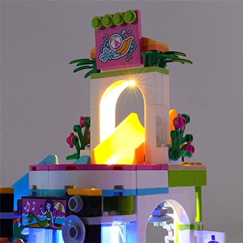 HLEZ USB Juego de Luces de para Piscina de Verano Friends Heartlake Modelo de Bloques de Construcción, Juego de Luces LED Compatible con Lego 41313 (Modelo Lego no Incluido)