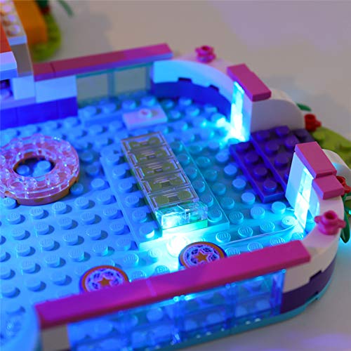 HLEZ USB Juego de Luces de para Piscina de Verano Friends Heartlake Modelo de Bloques de Construcción, Juego de Luces LED Compatible con Lego 41313 (Modelo Lego no Incluido)