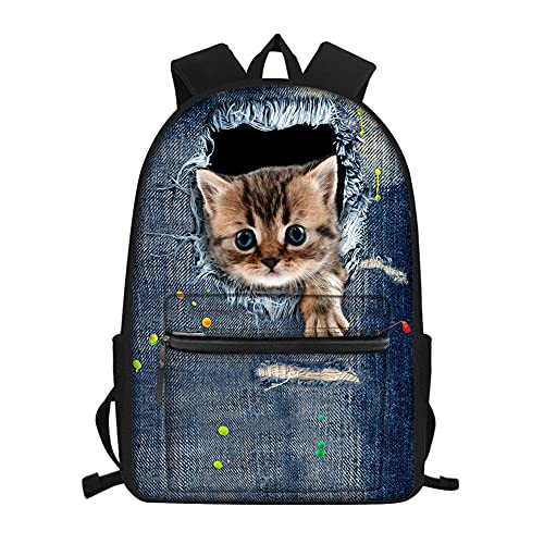 HLSMSHI Mochila Mochila Bolsa De Embrague Mochila De Viaje Bolsa De Computadora 3D Cowboy Hole Kitty