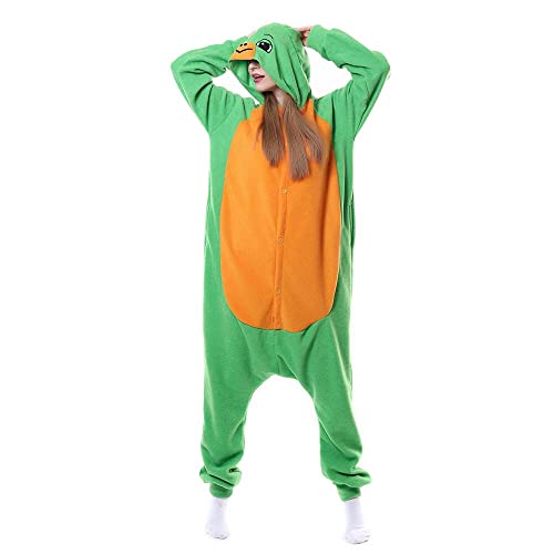 HONGEYO Pijama de una pieza para adultos, disfraz de animal, para Halloween, carnaval, mono, con capucha, disfraz de anime, anime, cosplay, con capucha, Tortuga verde., XL