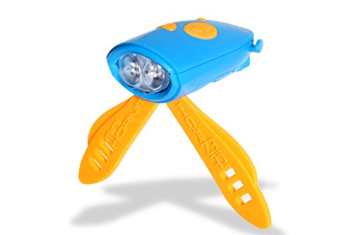 Hornit Mini Azul / Naranja - Bocina y luz para Bicicleta y Patinete para niños - 25 Efectos de Sonido y 5 Luces