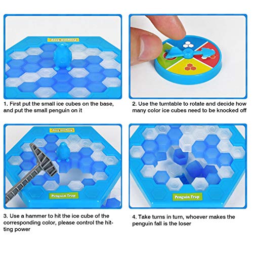 Horypt Juegos de Mesa de Rompecabezas Pingüino golpeando el Hielo Pingüino Cubos de Hielo Ahorre Pingüino Golpee Bloques de Hielo Juguetes de Pared Escritorio Paternidad Juego Interactivo para niños