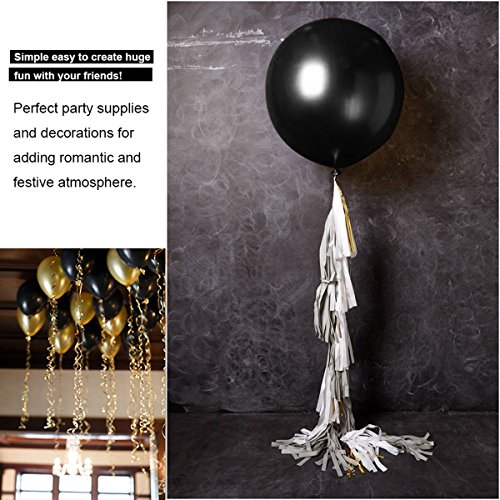 Hoshin Globos Negros, 30cm Espesan látex Globos metálicos para el Banquete de Boda Baby Shower cumpleaños de Navidad Fiesta de Carnaval decoración Suministros (100 PC)