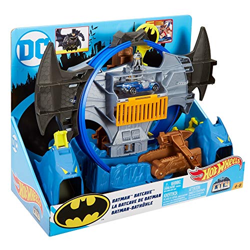 Hot Wheels City Batman Batcave Track - Juego de piloto para bicicleta, multicolor