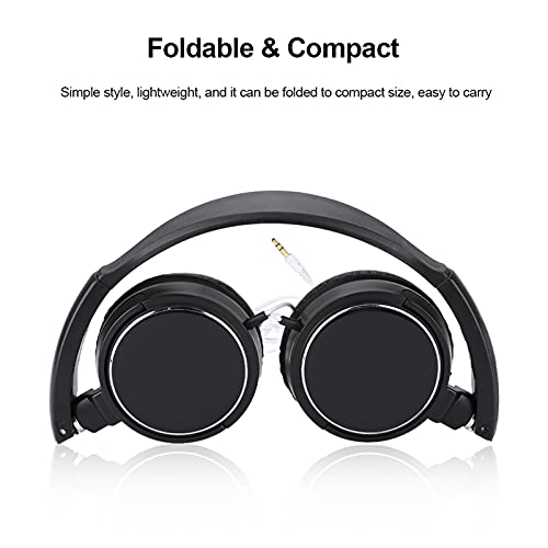 Hozee Auriculares en la Oreja, Auriculares con Cable de música de Alta fidelidad Plegables y compactos, amigables con la Piel con Diadema Ajustable para Disfrutar de películas o música para niños