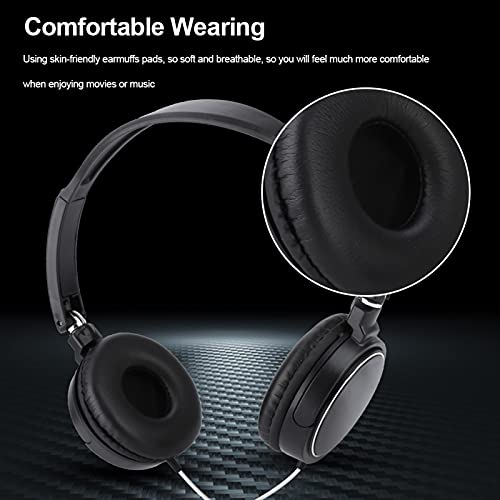 Hozee Auriculares en la Oreja, Auriculares con Cable de música de Alta fidelidad Plegables y compactos, amigables con la Piel con Diadema Ajustable para Disfrutar de películas o música para niños