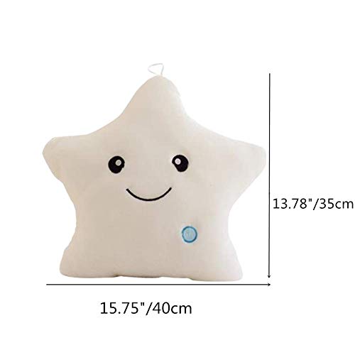 Hpera Peluche Interactivo Peluches Animales Peluche Bebe Peluche Musical Peluches para Bebes Peluche Microondas Almohada Suave para Niños Lindas Almohadas para Niñas Peluches Kawaii Star,White