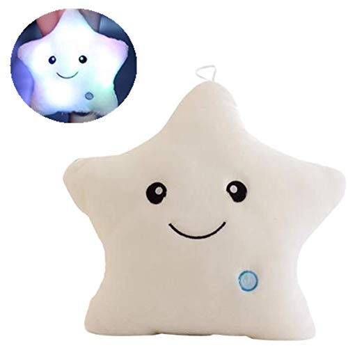 Hpera Peluche Interactivo Peluches Animales Peluche Bebe Peluche Musical Peluches para Bebes Peluche Microondas Almohada Suave para Niños Lindas Almohadas para Niñas Peluches Kawaii Star,White