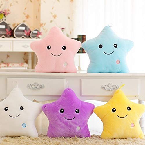 Hpera Peluche Interactivo Peluches Animales Peluche Bebe Peluche Musical Peluches para Bebes Peluche Microondas Almohada Suave para Niños Lindas Almohadas para Niñas Peluches Kawaii Star,White