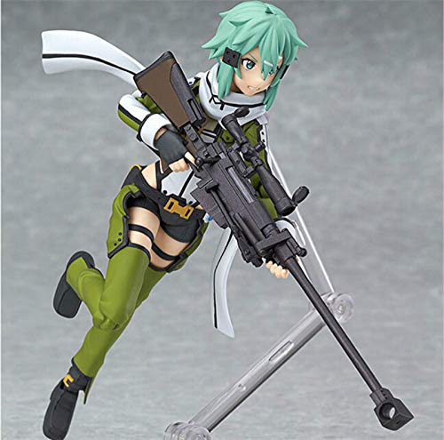 HQYCJYOE Personajes de Anime Modelo Sword Art Online Figura Brinquedos Figma 241 Sinon Shino Asada Sao 2 PVC Figura de acción Colección de estatuillas Muñeca 15cm