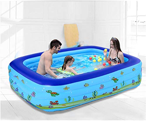 HTHJA Piscina Hinchable Infantil Family，Piscina Inflable con Fondo de Burbuja Gruesa, Protector Solar portátil, Piscina de pesca-130 * 90 * 48 cm，Piscina Desmontable