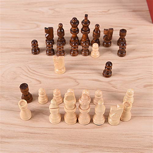 HUANG-WEI-MZ, HWW-Chess, Entertaimente Juegos Militares Chino Tradicional Juego de ajedrez Altura Tienda de ajedrez de Madera PU Cuero de Ajedrez Ajedrexto Juegos de Entretenimiento (Color : 32pcs)