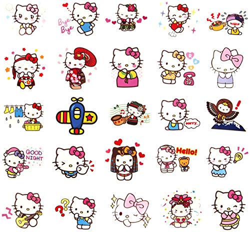 Huayao - 100 pegatinas de Hello Kitty para botella de agua, portátil, guitarra, coche, moto, monopatín, equipaje, vinilo impermeable