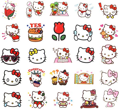 Huayao - 100 pegatinas de Hello Kitty para botella de agua, portátil, guitarra, coche, moto, monopatín, equipaje, vinilo impermeable