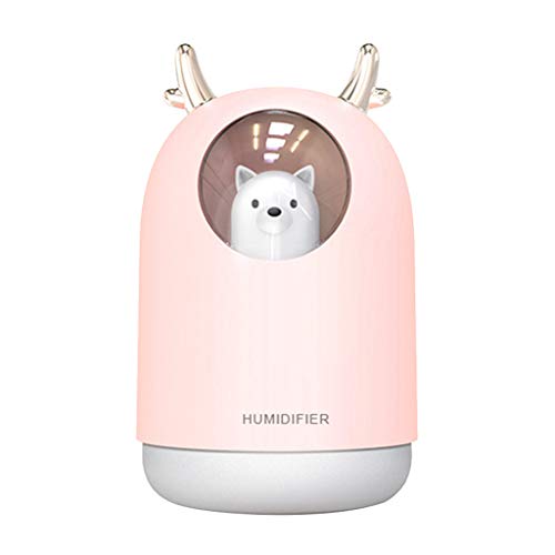 Humidificación silenciosa, para Oficina, Bebé, Dormitorio (Cable USB + Manual) - Rosado