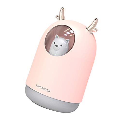 Humidificación silenciosa, para Oficina, Bebé, Dormitorio (Cable USB + Manual) - Rosado