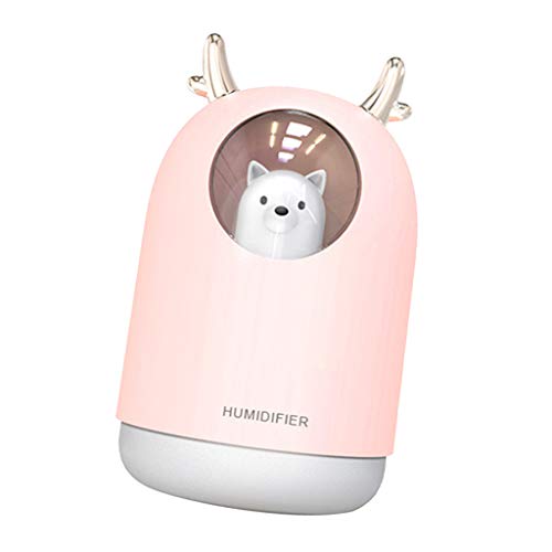 Humidificación silenciosa, para Oficina, Bebé, Dormitorio (Cable USB + Manual) - Rosado