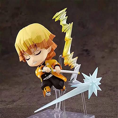 HUYWJ Figura de acción móvil Agatsuma Zenitsu, figura de anime, modelo de estatua, colección de anime, figura de colección de anime, regalo para fanáticos del anime (3.9 pulgadas)