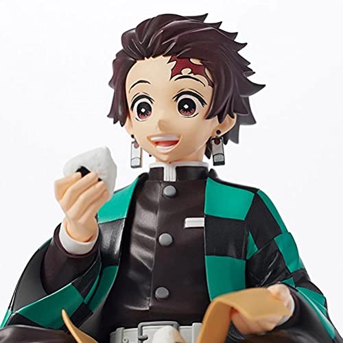 HUYWJ Kamado Tanjirou Figura de postura sentada Figura de anime Juguetes Estatua Modelo de colección Anime Figura de muñeca Adorno de coche Regalos para fanáticos del anime (3.9 pulgadas)