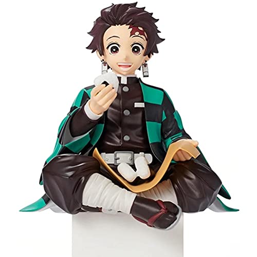 HUYWJ Kamado Tanjirou Figura de postura sentada Figura de anime Juguetes Estatua Modelo de colección Anime Figura de muñeca Adorno de coche Regalos para fanáticos del anime (3.9 pulgadas)