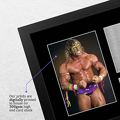 HWC Trading The Ultimate Warrior A4 Enmarcado Regalo De Visualización De Fotos De Impresión De Imagen Impresa Autógrafo Firmado por WWE Fanáticos De La Lucha