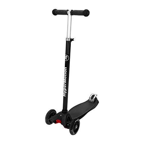 HyperMotion, Patinete Balance Scooter para Niños de más de 5 Años, Patinete con Ruedas LED para Adolescentes, Triciclos con Manillar de Altura Ajustable para Niñas y Niños, Negro