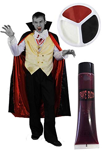 I LOVE FANCY DRESS LTD Disfraz DE Vampiro Conde DRÁCULA para Adultos con Pintura Facial Y Sangre Falsa - Talla: PEQUEÑA