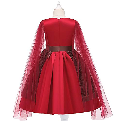 IBAKOM Disfraz de Princesa Mulan Niña Vestido Cosplay Cuento Hadas Hanfu Chino Tradicional Carnaval Halloween Disfraces Rojo 5-6 años