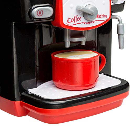 Idena 40453 Máquina de café con Diferentes Funciones, Efectos de luz y Sonido, Aprox. 15 x 27 x 28 cm, para niños, Aprender Habilidades prácticas en la Cocina, Funciona con Pilas