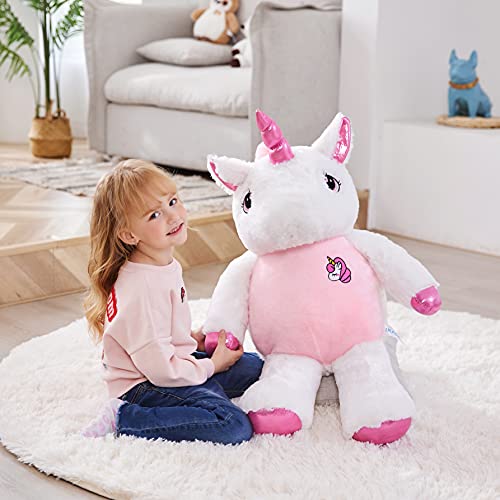 IKASA Unicornio Gigante Peluche Juguete Suave (Rosa, 78 cm)