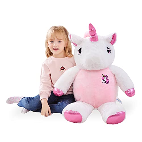 IKASA Unicornio Gigante Peluche Juguete Suave (Rosa, 78 cm)