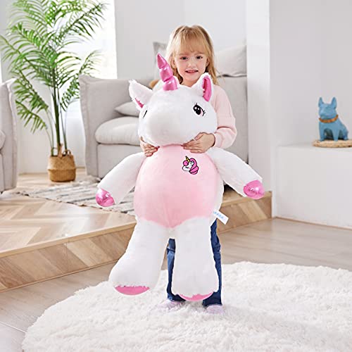 IKASA Unicornio Gigante Peluche Juguete Suave (Rosa, 78 cm)