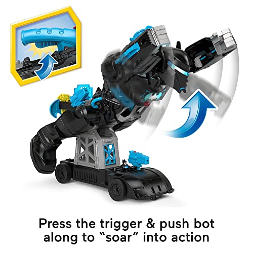 Imaginext DC Batbot modo vuelo Robot de juguete con luces y sonidos, figura y accesorios (Mattel GWT23)