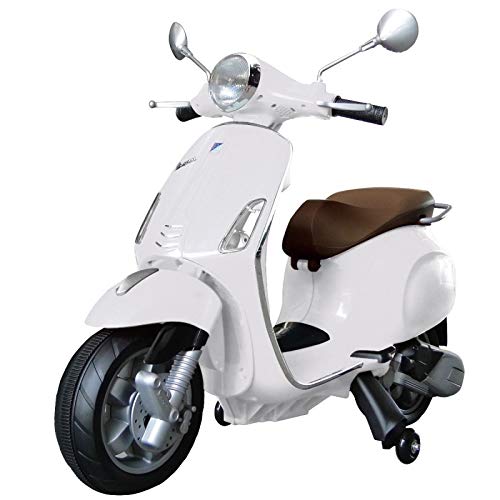 Indalchess Vespa ELÉCTRICA NIÑOS 12V Modelo Primavera, Blanca