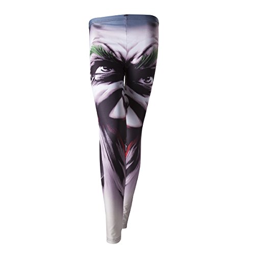 Injusticia - Batman de DC Comics Injusticia Joker Face Leggings de la hembra adulta (Medio, Blanco)