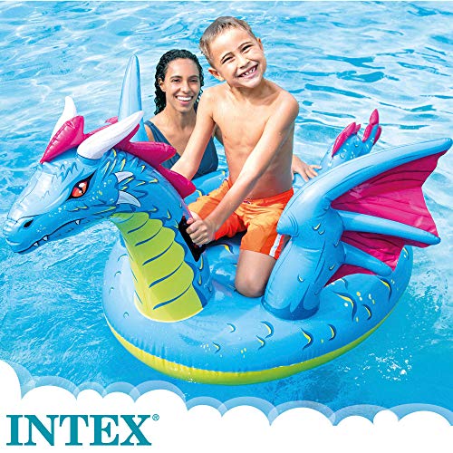 Intex-57563NP Intex-Ride on dragon 201x191 cm 3 años, multicolor, 3.pequeño (57563NP)