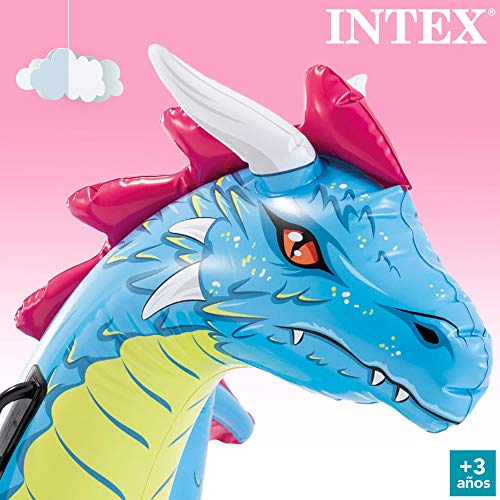 Intex-57563NP Intex-Ride on dragon 201x191 cm 3 años, multicolor, 3.pequeño (57563NP)