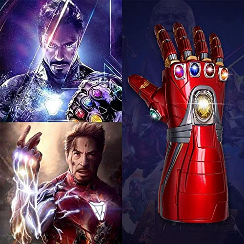 Iron Man Infinity Gauntlet Glove LED con gema extraíble para niños Halloween Cosplay Disfraz Props Juguetes Child