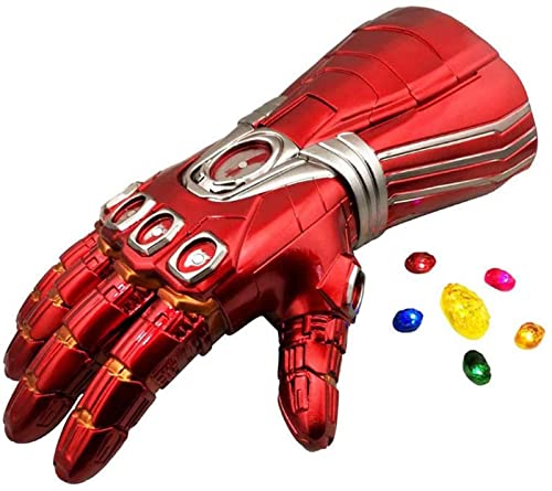 Iron Man Infinity Gauntlet Glove LED con gema extraíble para niños Halloween Cosplay Disfraz Props Juguetes Child