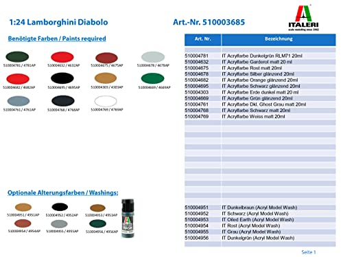 Italeri 3685 – 1: 24 Lamborghini Diabolo, vehículos