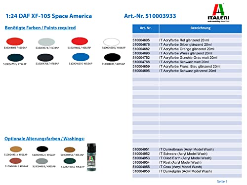 Italeri Trucks DAF XF-105 Space America, Color no Aplica (I3933)