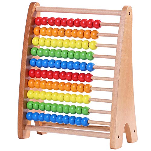 Jacootoys Ábaco de Madera Juguetes educativos Cuentas de Conteo Juegos de Matemáticas Regalos Montessori para niños de 3 años Niños Niñas