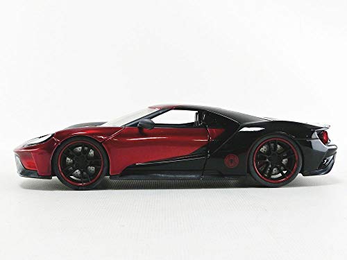 Jada 31190 Hollywood Rides 1:24 2017 Ford GT with Miles Morales Figura, Negro y Rojo