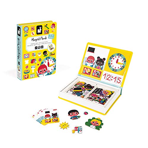 Janod - Magneti'Book Aprendo la Hora Juego Educativo, Multicolor (J02724)